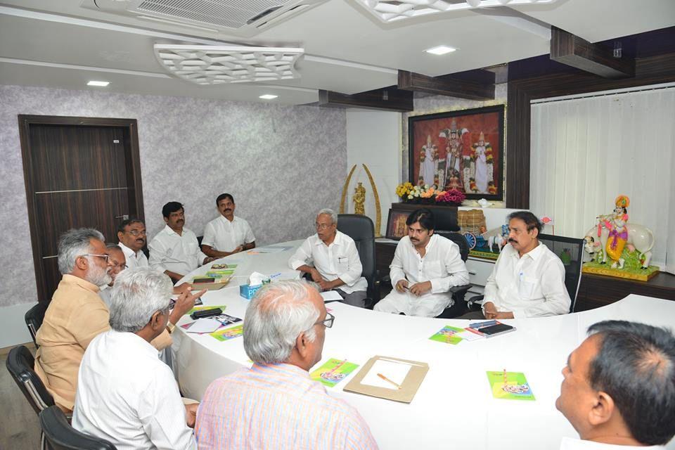 Pawan Kalyan Meeting With CPI & CPM Leaders at Vijayawada JanaSena office