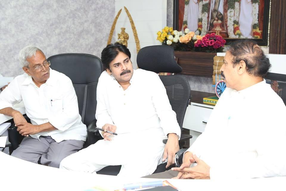 Pawan Kalyan Meeting With CPI & CPM Leaders at Vijayawada JanaSena office