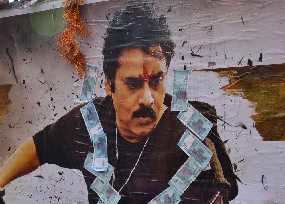 Agnyaathavaasi Fans Hungama at Sandhya 70mm & Prasads Multiplex