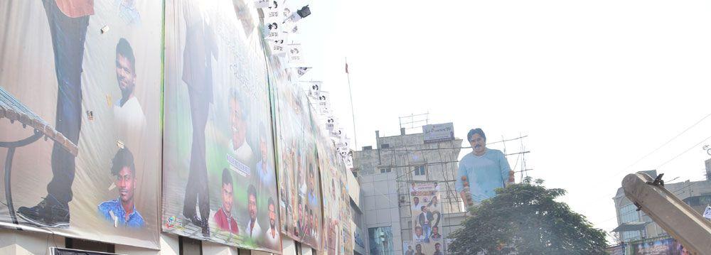 Agnyaathavaasi Fans Hungama at Sandhya 70mm & Prasads Multiplex