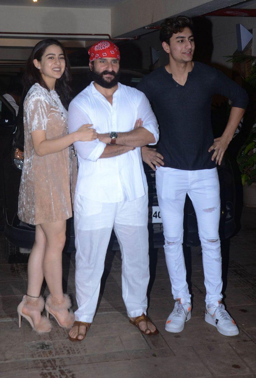 Saif Ali Khan Celebrates Birthday with Sara & Ibrahim Ali Khan