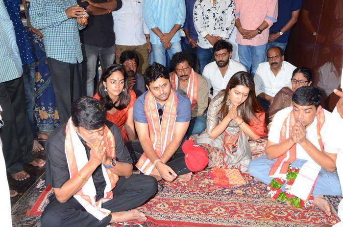 Srinivasa Kalyanam Movie Team at Vijayawada Durga Temple