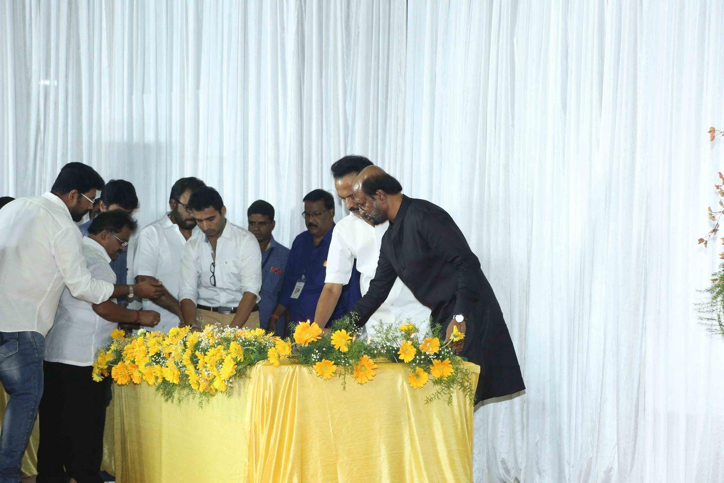 Superstar Rajinikanth Pays Homage To Kalaignar Karunanidhi With Memorial Gathering Photos