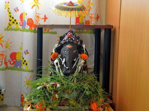 Ganesh Chaturthi Pooja Decoration Photos