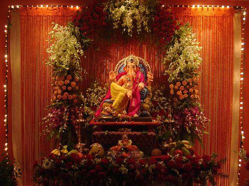 Ganesh Chaturthi Pooja Decoration Photos