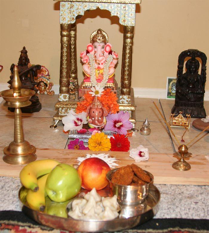 Ganesh Chaturthi Pooja Decoration Photos