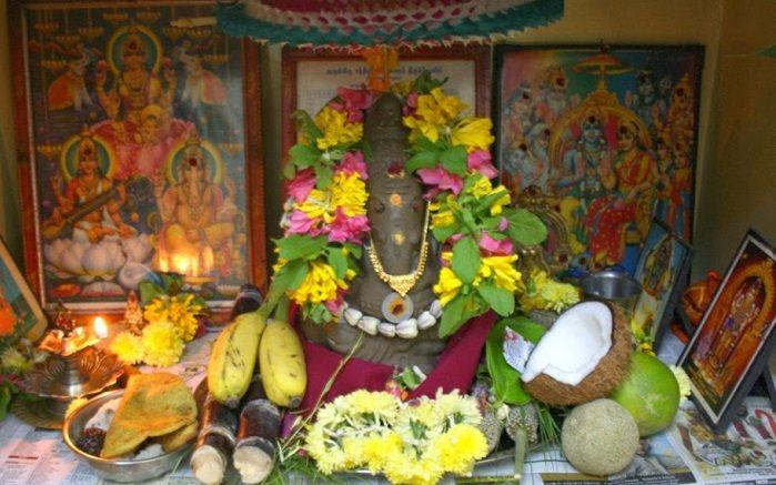 Ganesh Chaturthi Pooja Decoration Photos