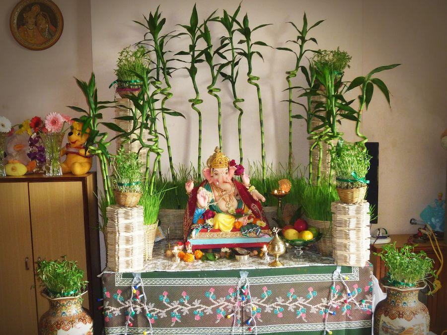 Ganesh Chaturthi Pooja Decoration Photos