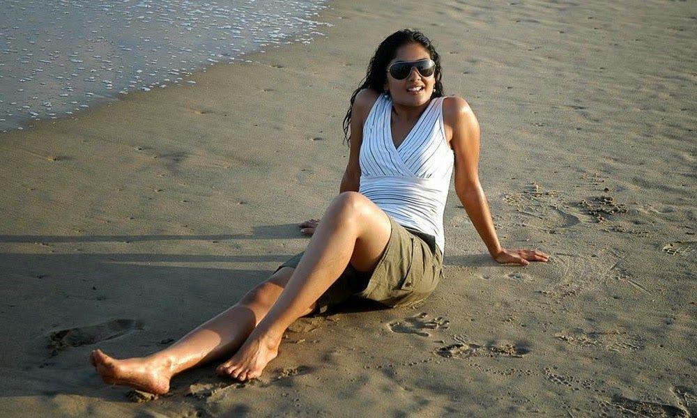 Kamalini Mukherjee Hot Beach Stills