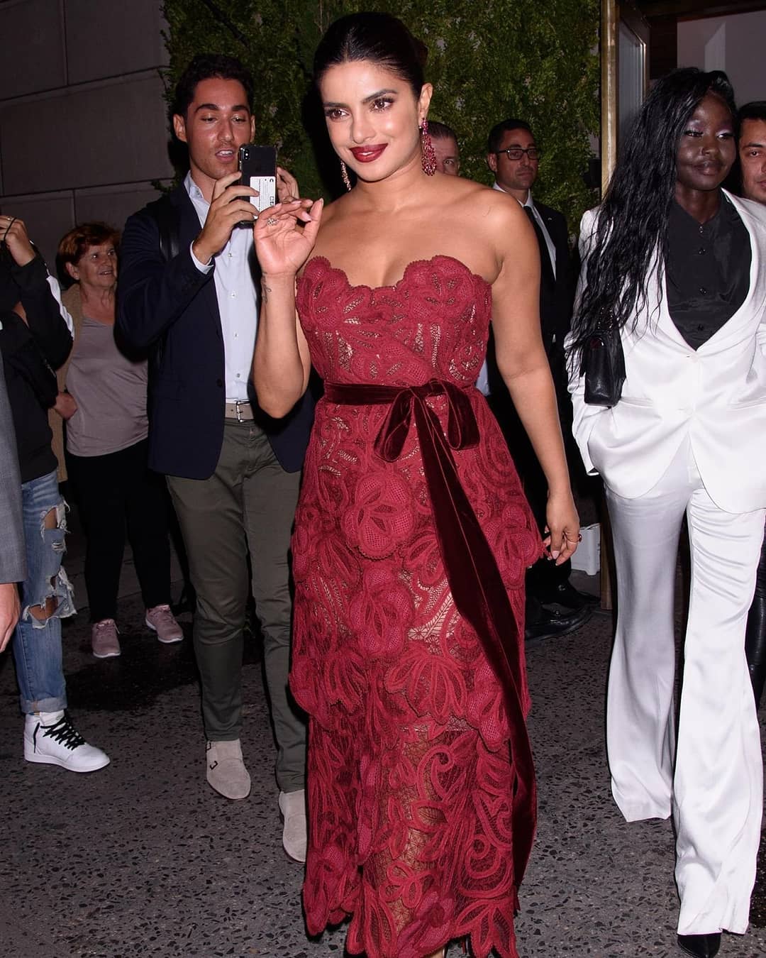 Priyanka Chopra Hot Red Dress Stills