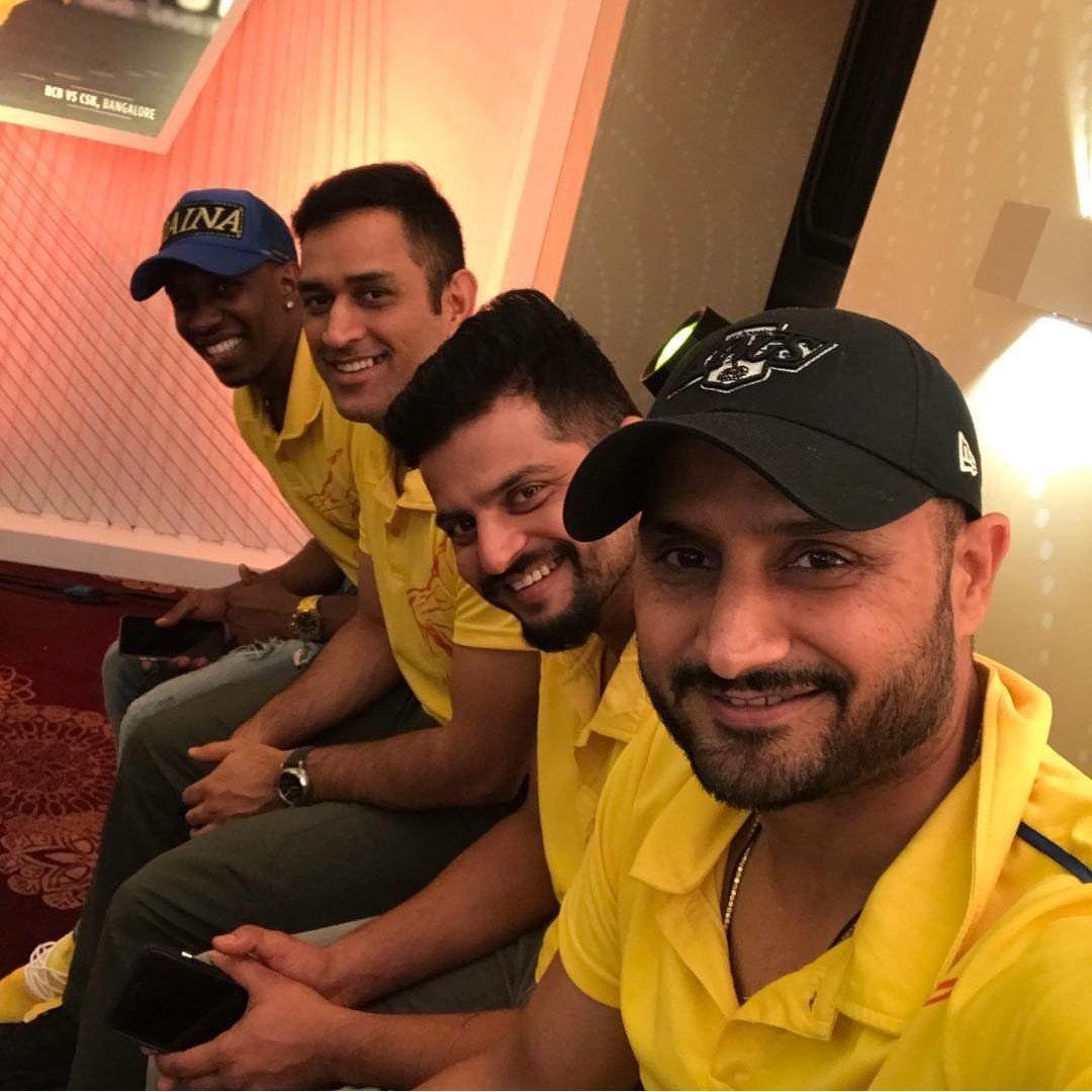 Chennai Super Kings Celebrations in Flight Photos