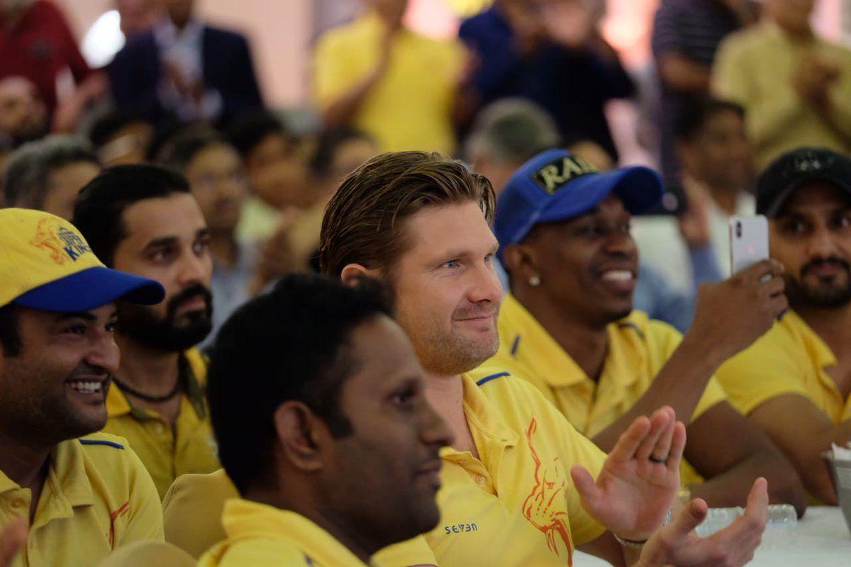 Chennai Super Kings Celebrations in Flight Photos