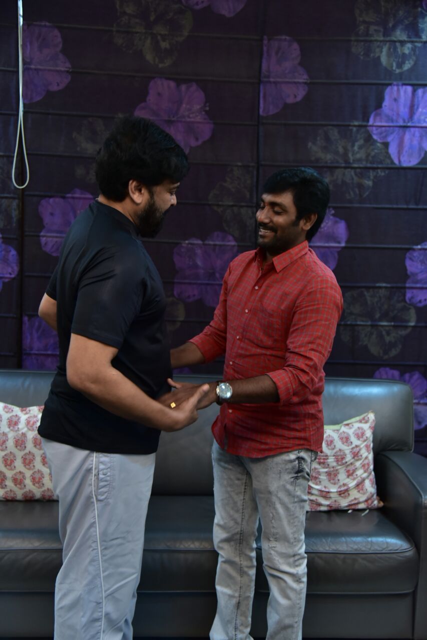 Chiranjeevi & Ramcharam met his Fan Photos