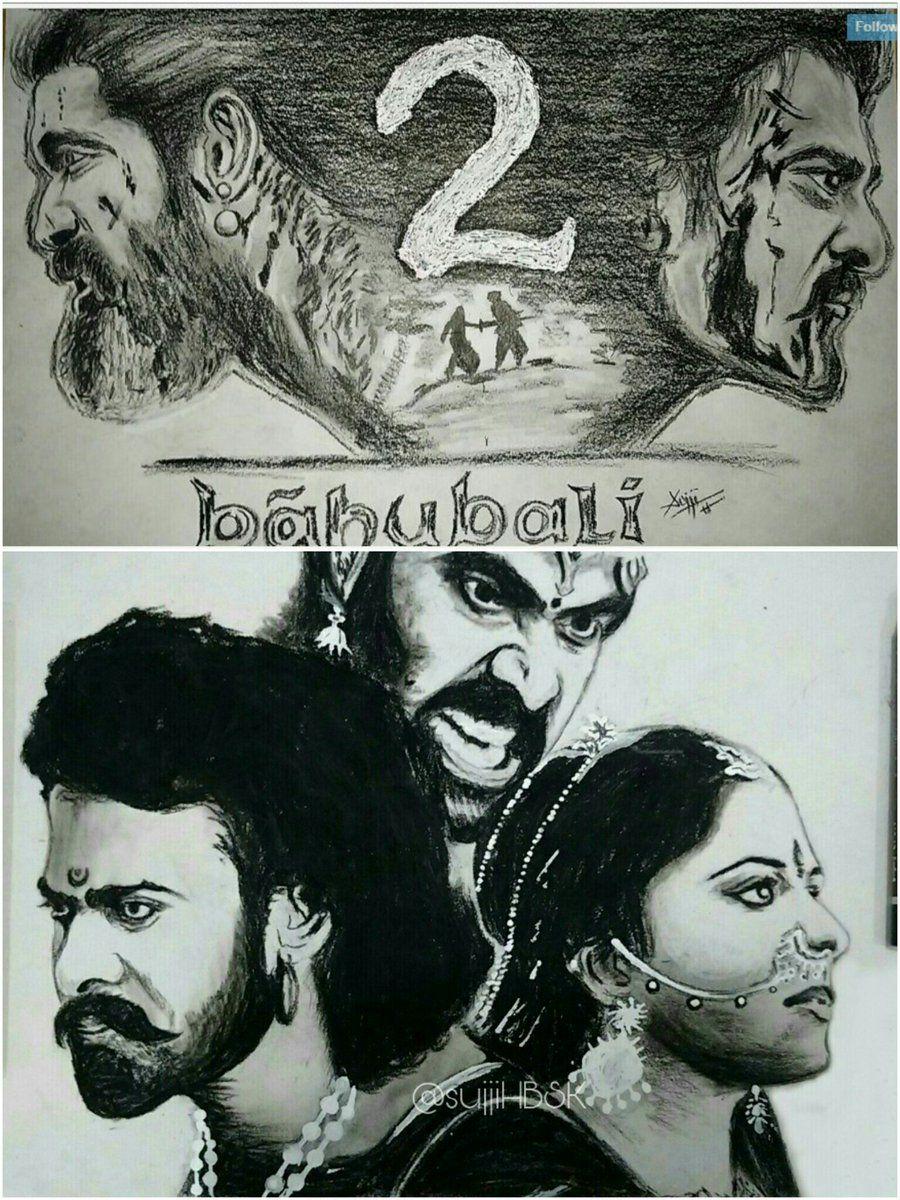 Bahubali 2 | Amazing Drawing - New Poster of Bahubali 2 Movie | Drawing  Prabhas | 3D Art 4 You - YouTube