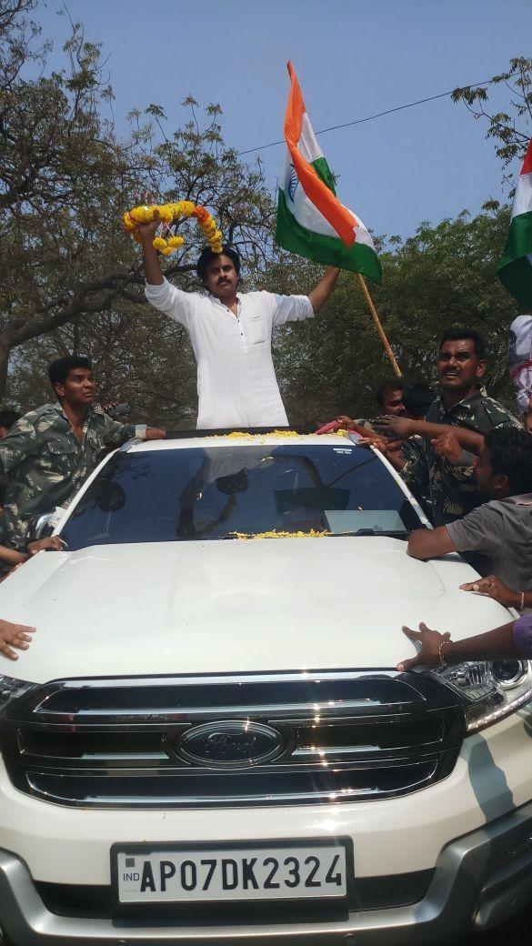 JanaSena Chief Pawan Kalyan rally from KothaGudem Khammam