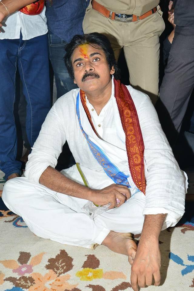 JanaSena Party Chief Pawan Kalyan at Lakshmi Narasimha Swamy Temple