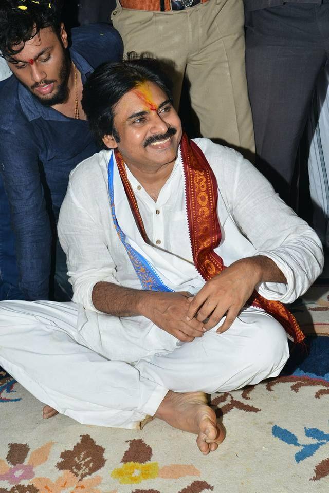 JanaSena Party Chief Pawan Kalyan at Lakshmi Narasimha Swamy Temple