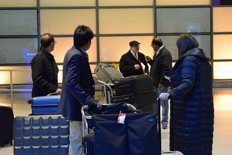 Pawan Kalyan With His Wife Anna Lezhneva At Boston Airport Photos