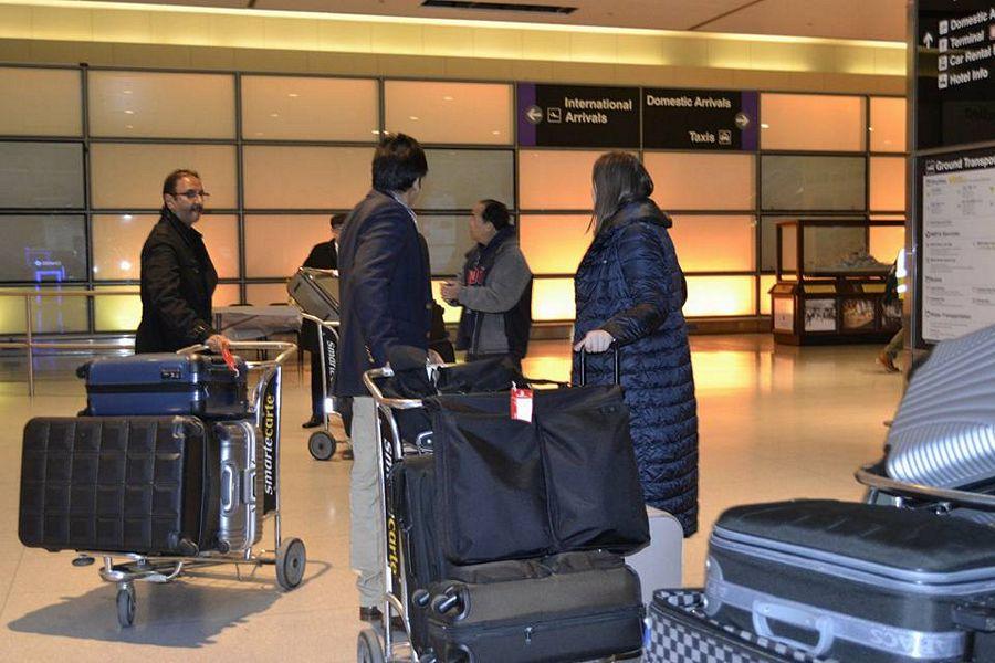 Pawan Kalyan With His Wife Anna Lezhneva At Boston Airport Photos