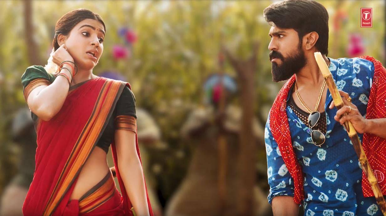 Ram Charan, Samantha & Pooja Hegde's working stills in a song from Rangasthalam