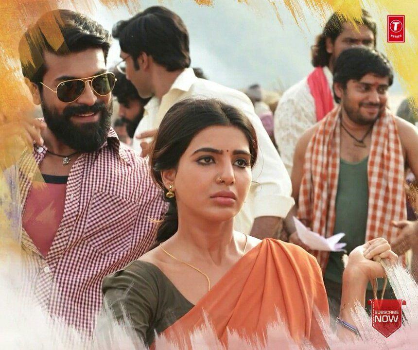 Ram Charan, Samantha & Pooja Hegde's working stills in a song from Rangasthalam