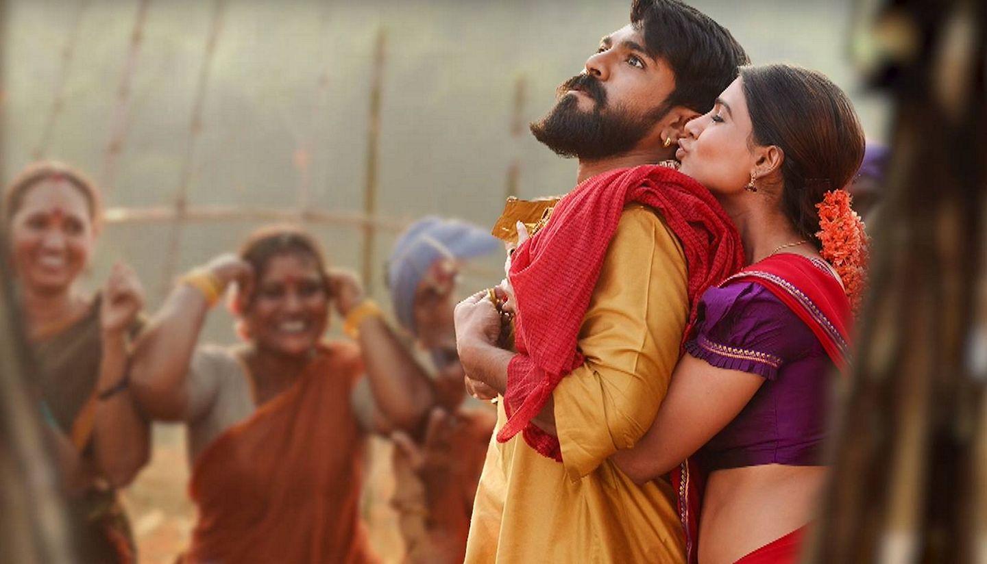 Ram Charan, Samantha & Pooja Hegde's working stills in a song from Rangasthalam