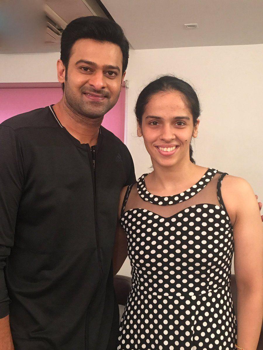 Saina Nehwal with Prabhas at Sahoo Location!