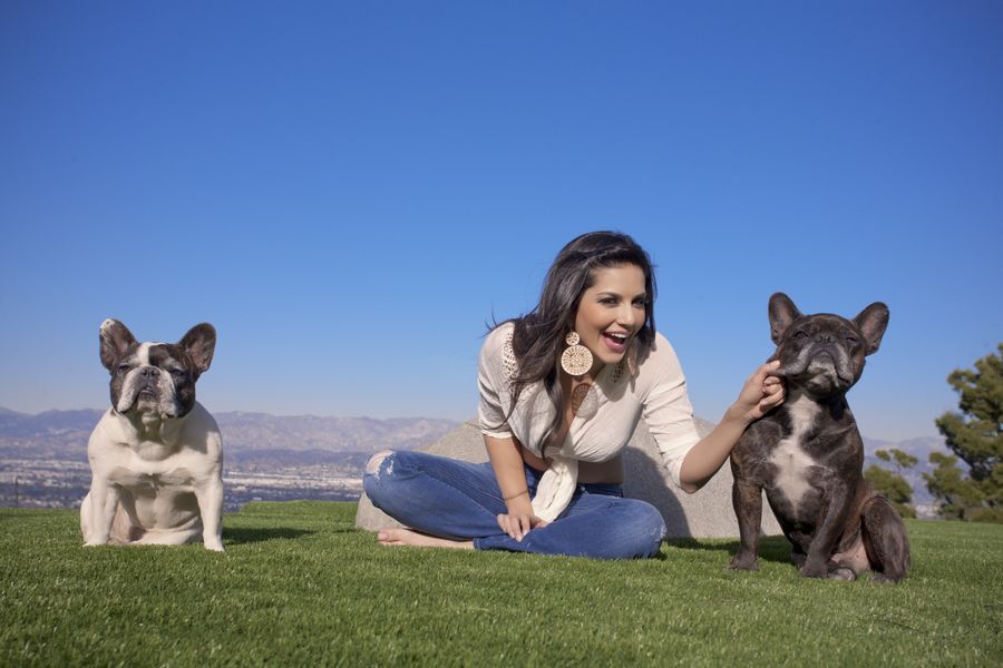 Sunny Leone With Her Dogs Pictures