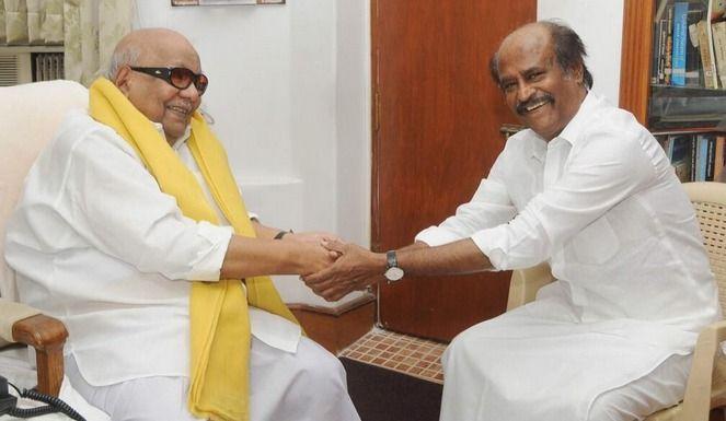 Superstar Rajinikanth meets Kalaignar Karunanidhi & Stalin Photos