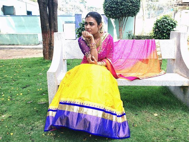 Traditional Look of Shalini Pandey Latest Photoshoot in Half Saree