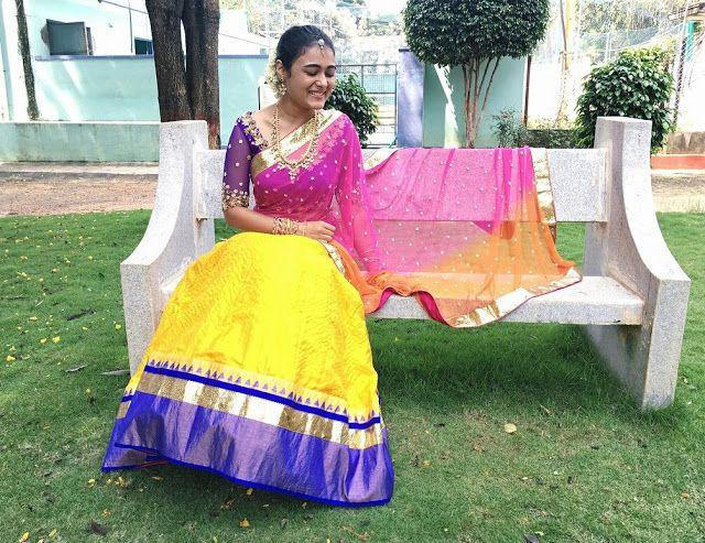 Traditional Look of Shalini Pandey Latest Photoshoot in Half Saree