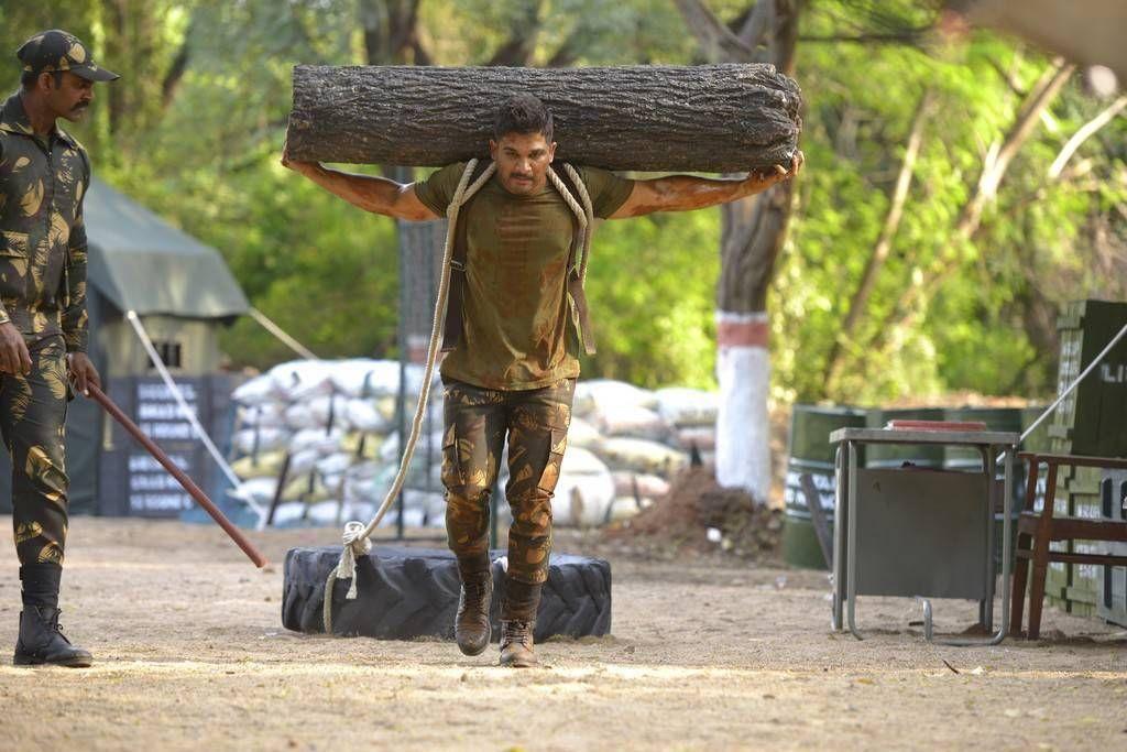 Working stills of Allu Arjun from NSNI Naa Peru Surya Naa Illu India