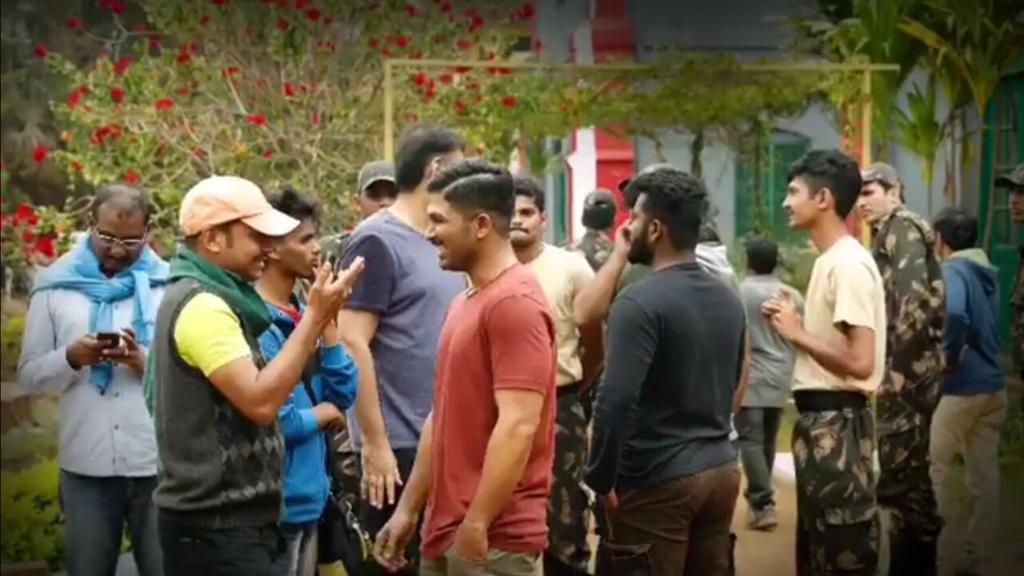 Working stills of Allu Arjun from NSNI Naa Peru Surya Naa Illu India