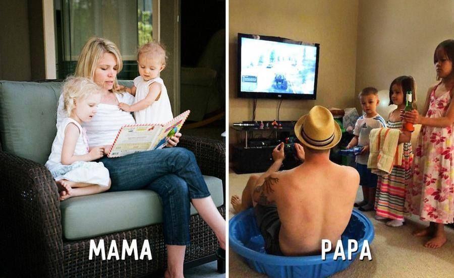 Funny images Kids with Mama Vs Papa 