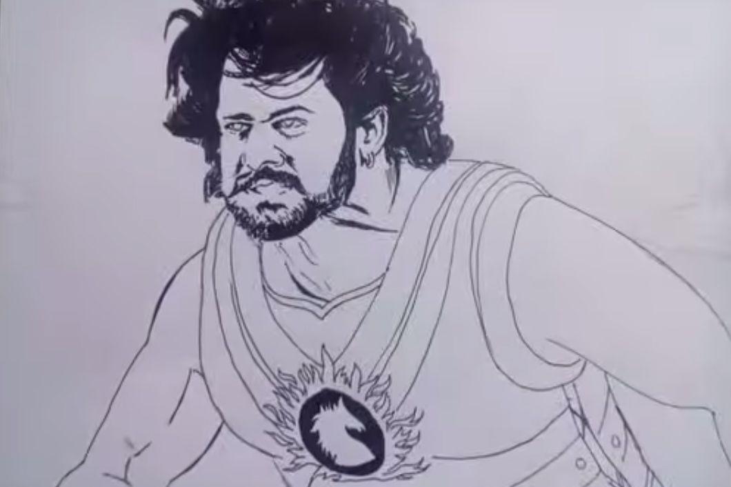 Pencil Drawing of Bahubali poster – Final – creativentechno