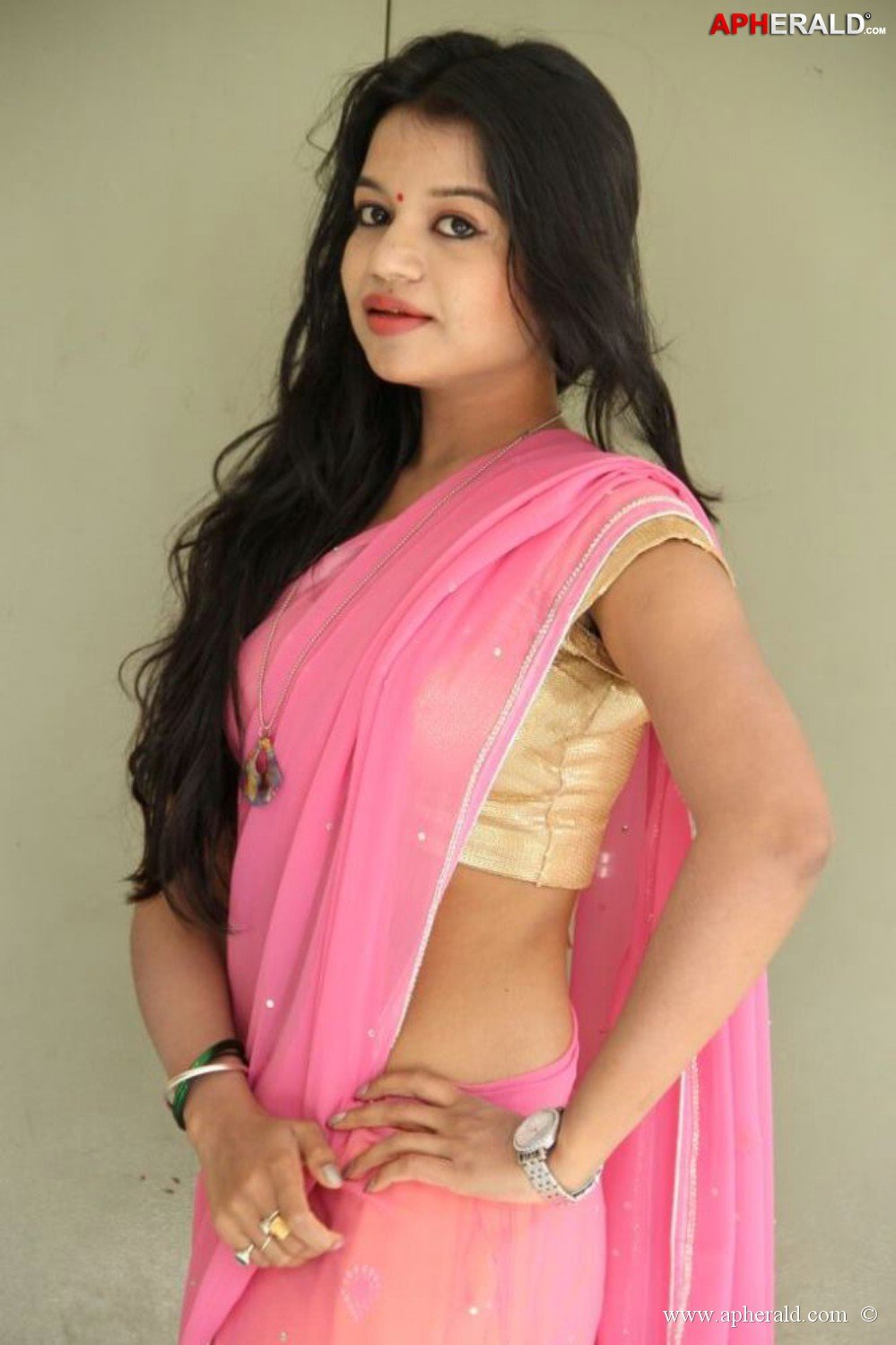 Bhavya Sri Hot Saree Stills