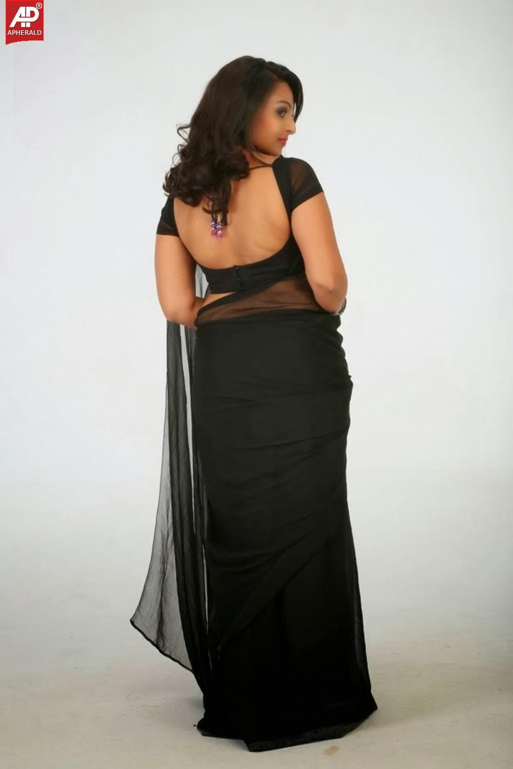 Divya Prabha Spicy Stills in Black saree