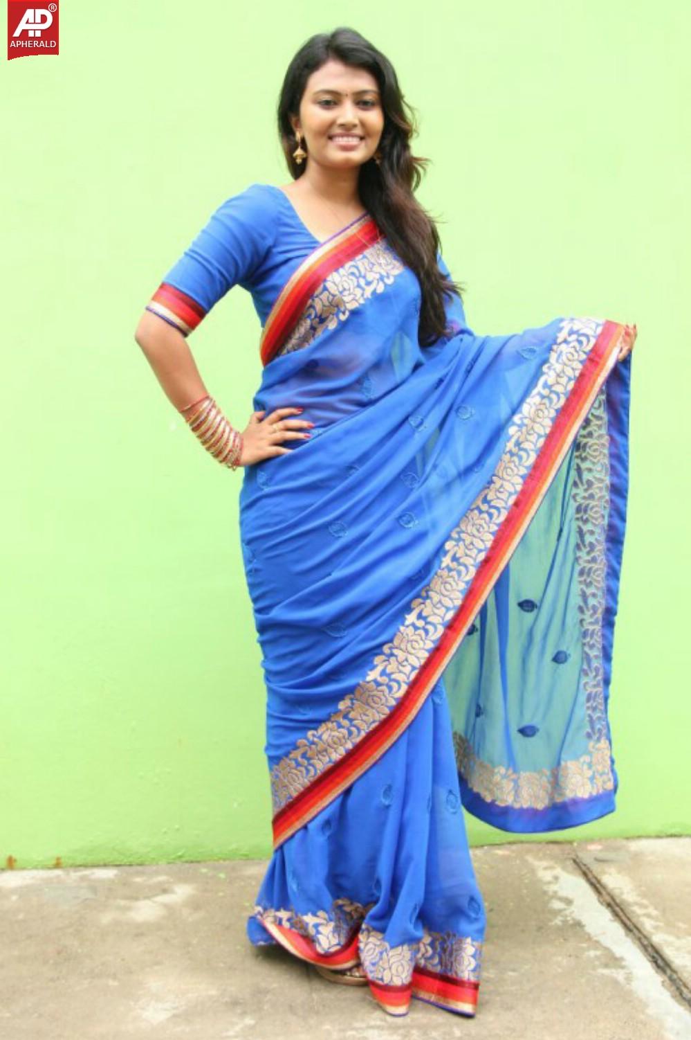 Neha Blue Saree Latest Stills