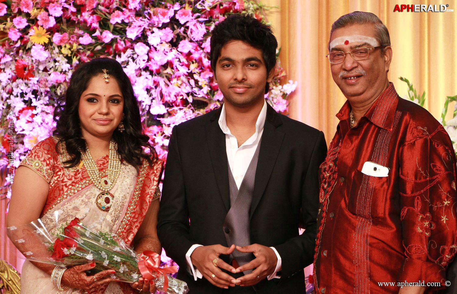 G V Prakash Kumar Saindhavi Reception Photos