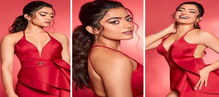 Rashmika Mandanna looks glamorous in this Red Hot Dress