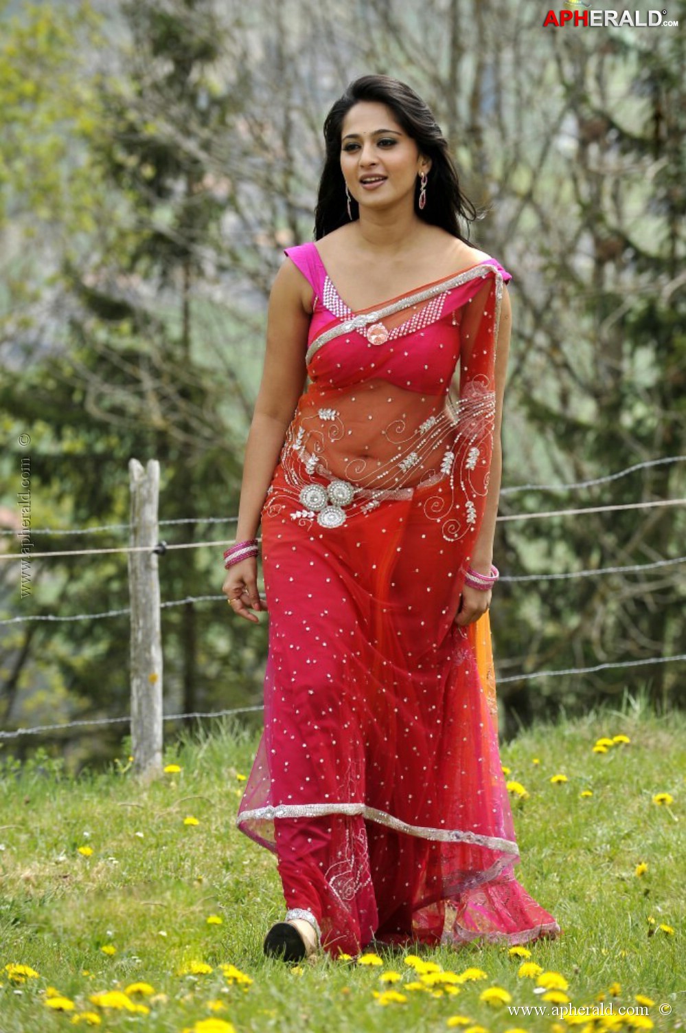 Anushka Shetty In Red Hot Saree