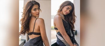 Pooja Hegde gets brutally TROLLED for wearing black saree with