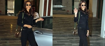 PICS : Pooja Hegde Dressed in Black with 2 Lakh Louis Vuitton