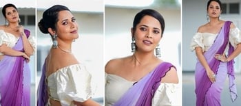 Anusuya Xxx Com - Saree Clad Lady With Shoulder Drop Blouse - Pics