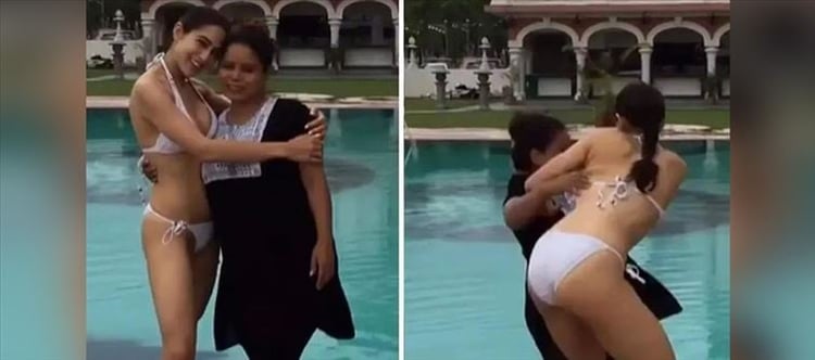 750px x 332px - Is this how you Prank, Sara Ali Khan ? Swimming Pool Video