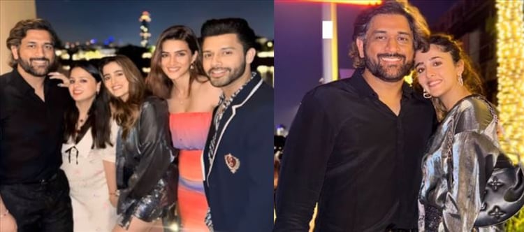 Kriti Sanon, MS Dhoni and Abdu Rozik having gala at Dubai