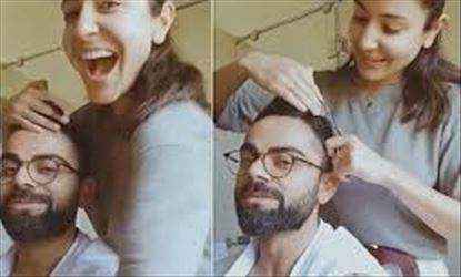 Virat Kohli Xxx Video Hd - Anushka Sharma seen cutting husband Virat Kohli hair