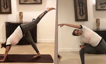 Sania Mirza uploads her prenatal Yoga pose