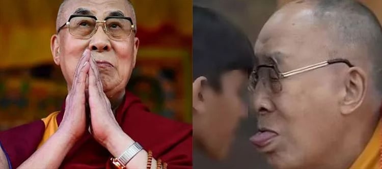 750px x 332px - Suck my tongue': Dalai Lama's video kissing a little boy o