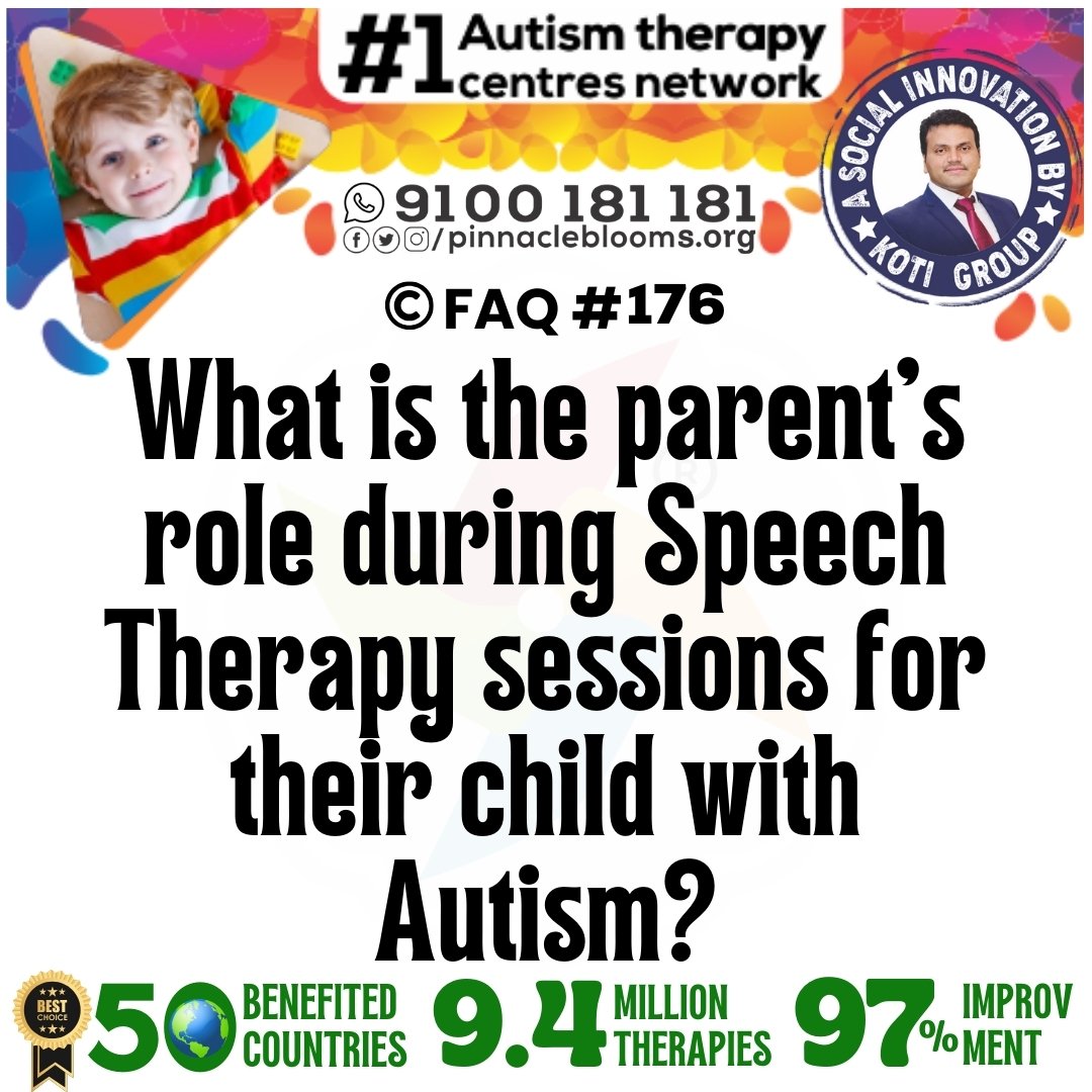 What is the parent s role during Speech Therapy sessions fo